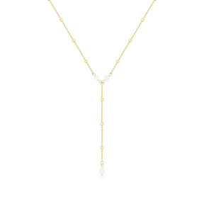 Bohomoon Stainless Steel Capri Pearl Lariat Necklace