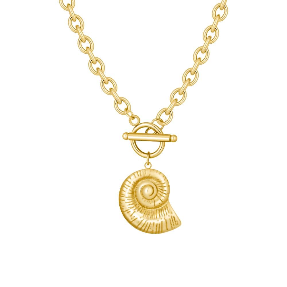 Bohomoon Stainless Steel Carmella Shell Tbar Necklace