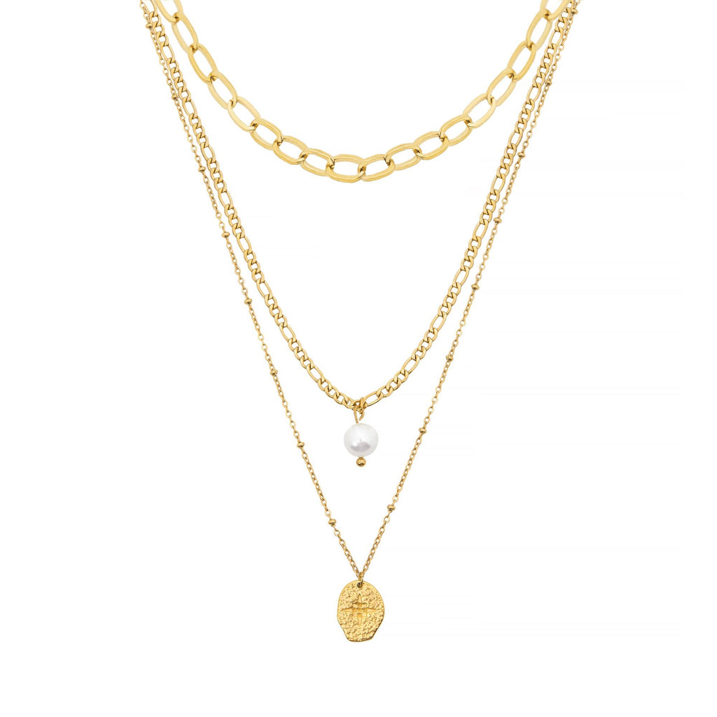 BOHOMOON Cascade Pearl Layered Necklace | Waterproof