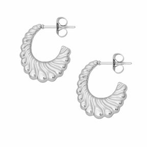 BohoMoon Stainless Steel Cashmere Hoop Earrings Silver