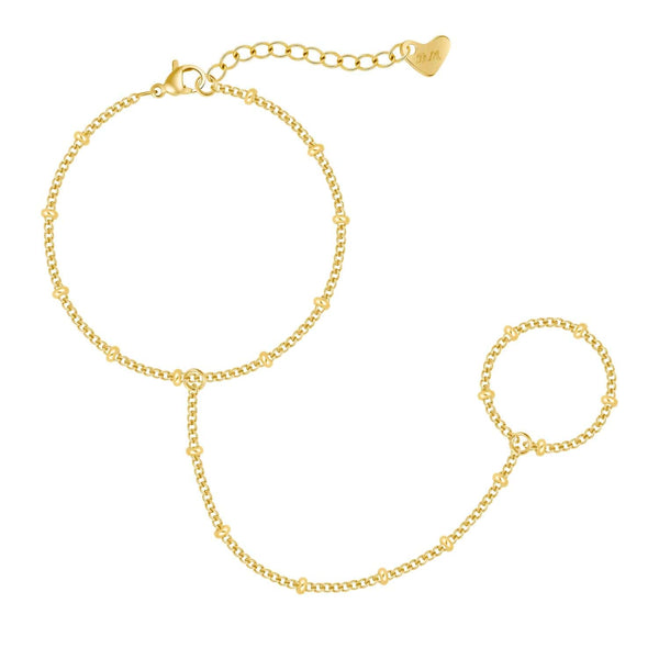 Bohomoon Stainless Steel Cate Hand Chain Bracelet