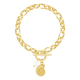 Bohomoon Stainless Steel Cavallino Pearl TBar Bracelet