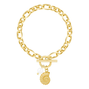 Bohomoon Stainless Steel Cavallino Pearl TBar Bracelet