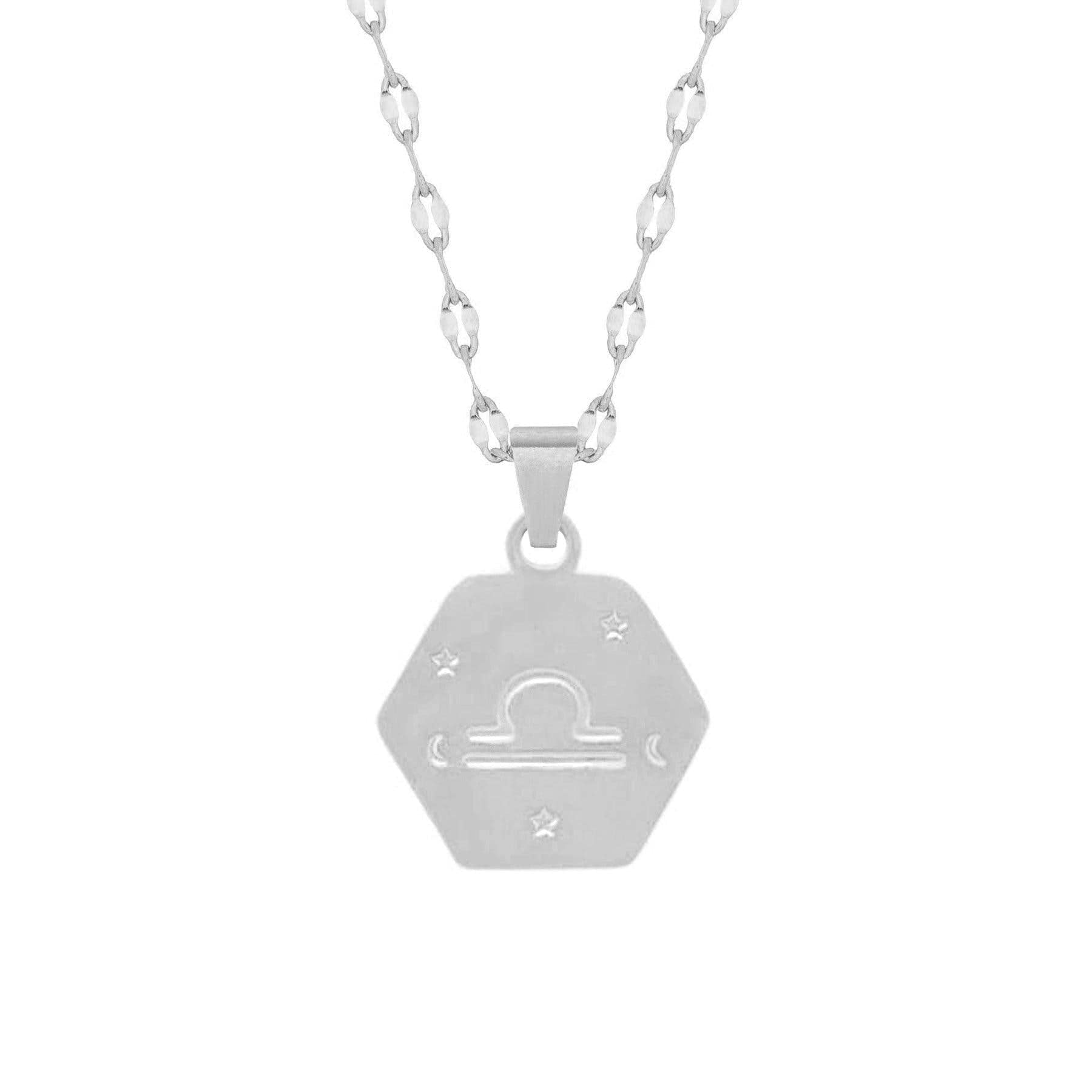 BohoMoon Stainless Steel Celestial Zodiac Necklace Silver / Capricorn