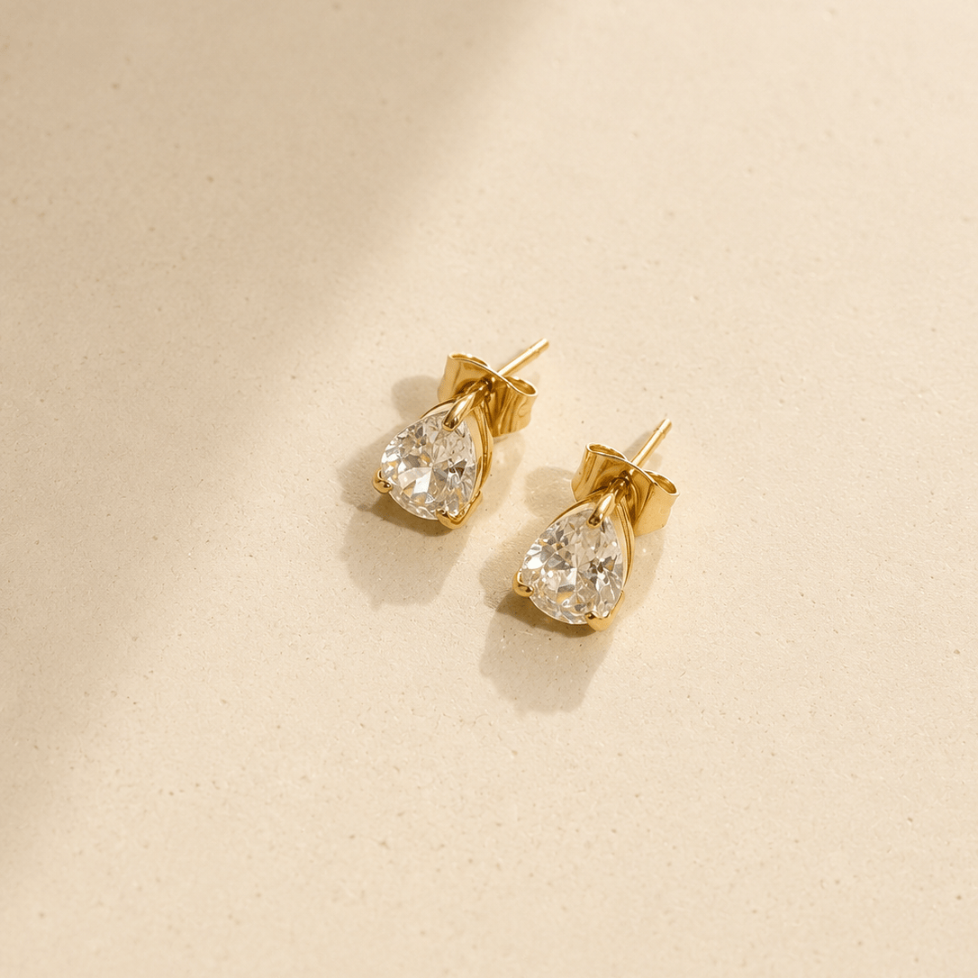 Bohomoon Stainless Steel Chantelle Pear Stud Earrings