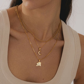 Bohomoon Stainless Steel Charisma Beaded Initial Necklace