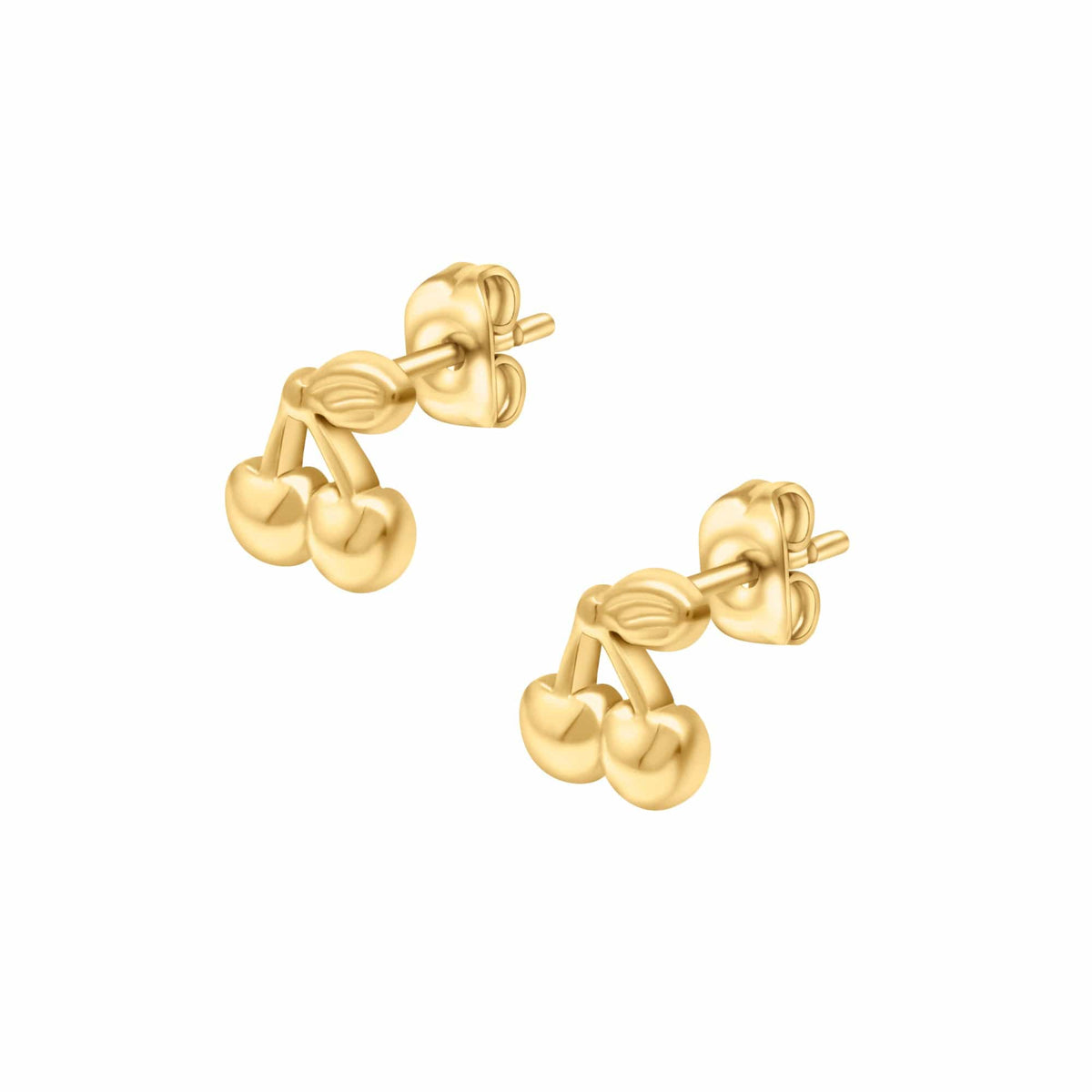 BohoMoon Stainless Steel Cherry Stud Earrings Gold