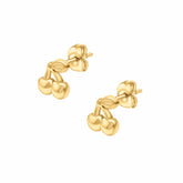 BohoMoon Stainless Steel Cherry Stud Earrings Gold