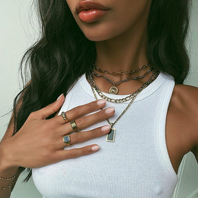 BohoMoon Stainless Steel Chunky Figaro Choker / Necklace