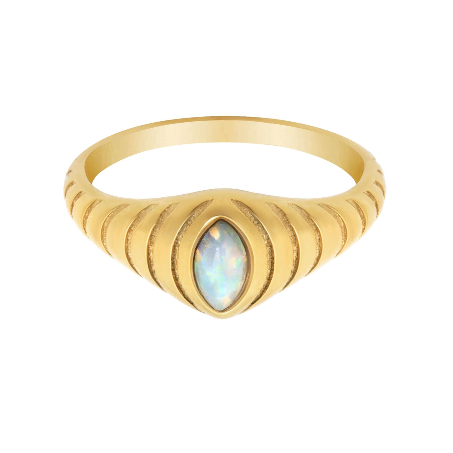 BohoMoon Stainless Steel Clara Opal Ring Gold / US 6 / UK L / EUR 51 (small)
