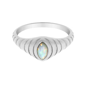 BohoMoon Stainless Steel Clara Opal Ring Silver / US 6 / UK L / EUR 51 (small)
