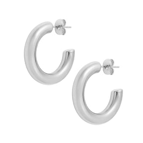 BohoMoon Stainless Steel Classic Hoop Earrings Silver / Small
