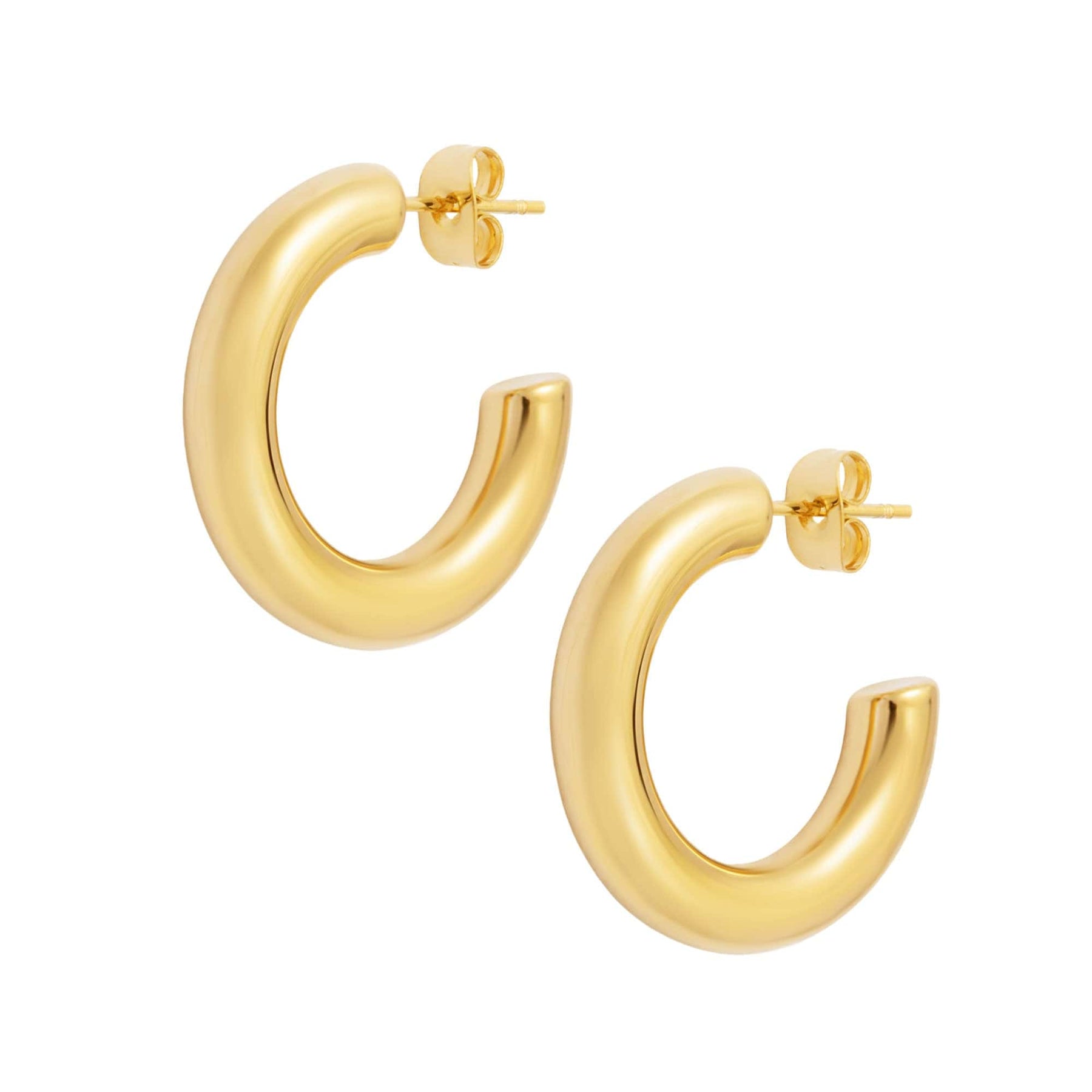 Large Black Stainless Steel Hoop Earrings For Men - Size L & XL, Sleek Metal Hoops