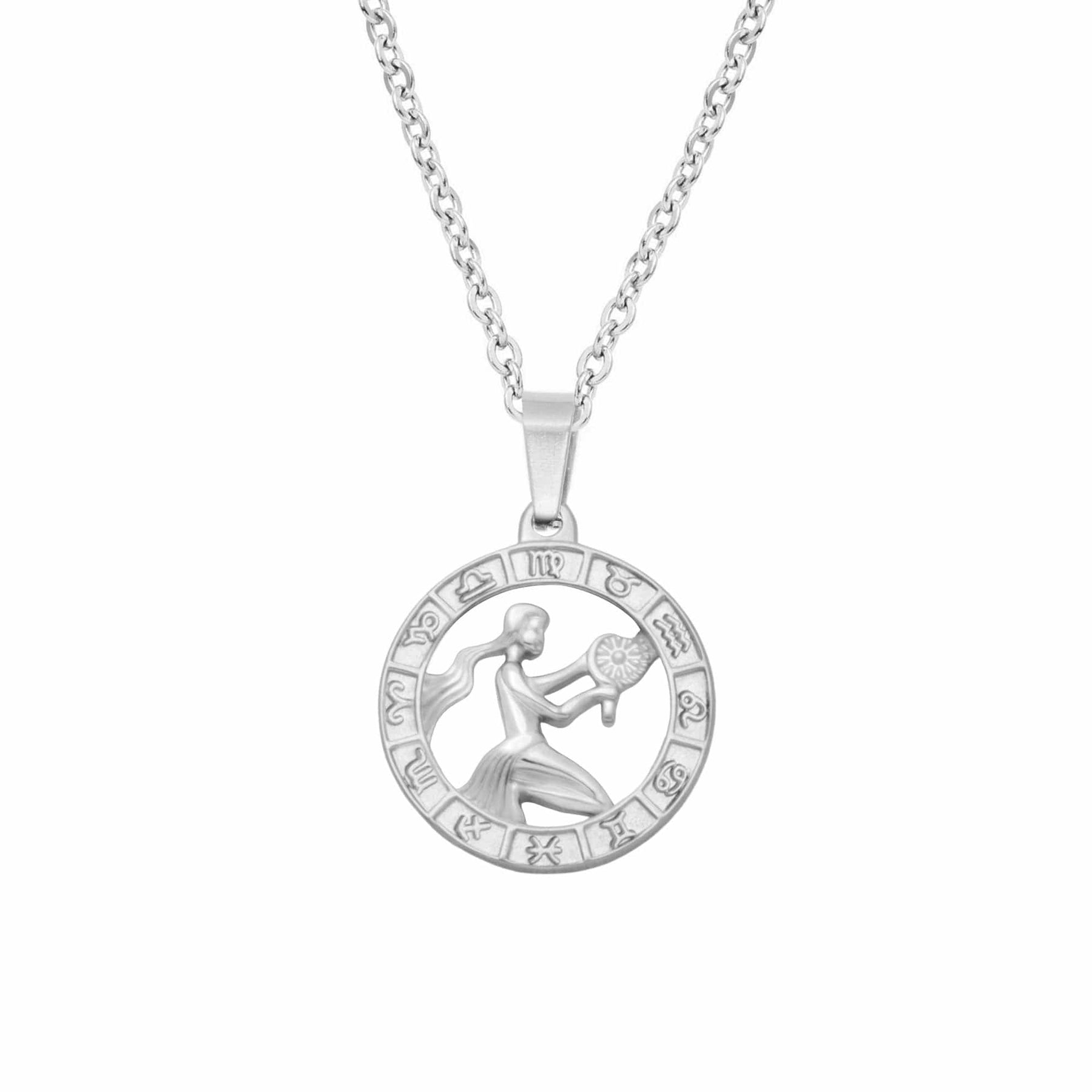BohoMoon Stainless Steel Classic Zodiac Necklace Silver / Virgo