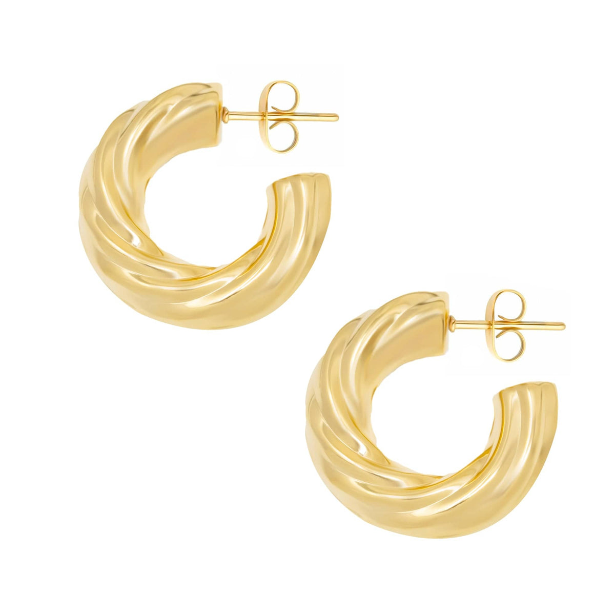 BohoMoon Stainless Steel Claudette Hoop Earrings Gold