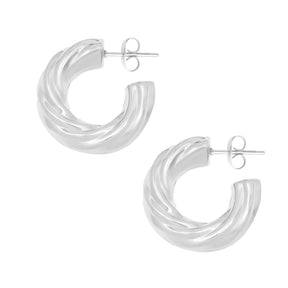 BohoMoon Stainless Steel Claudette Hoop Earrings Silver