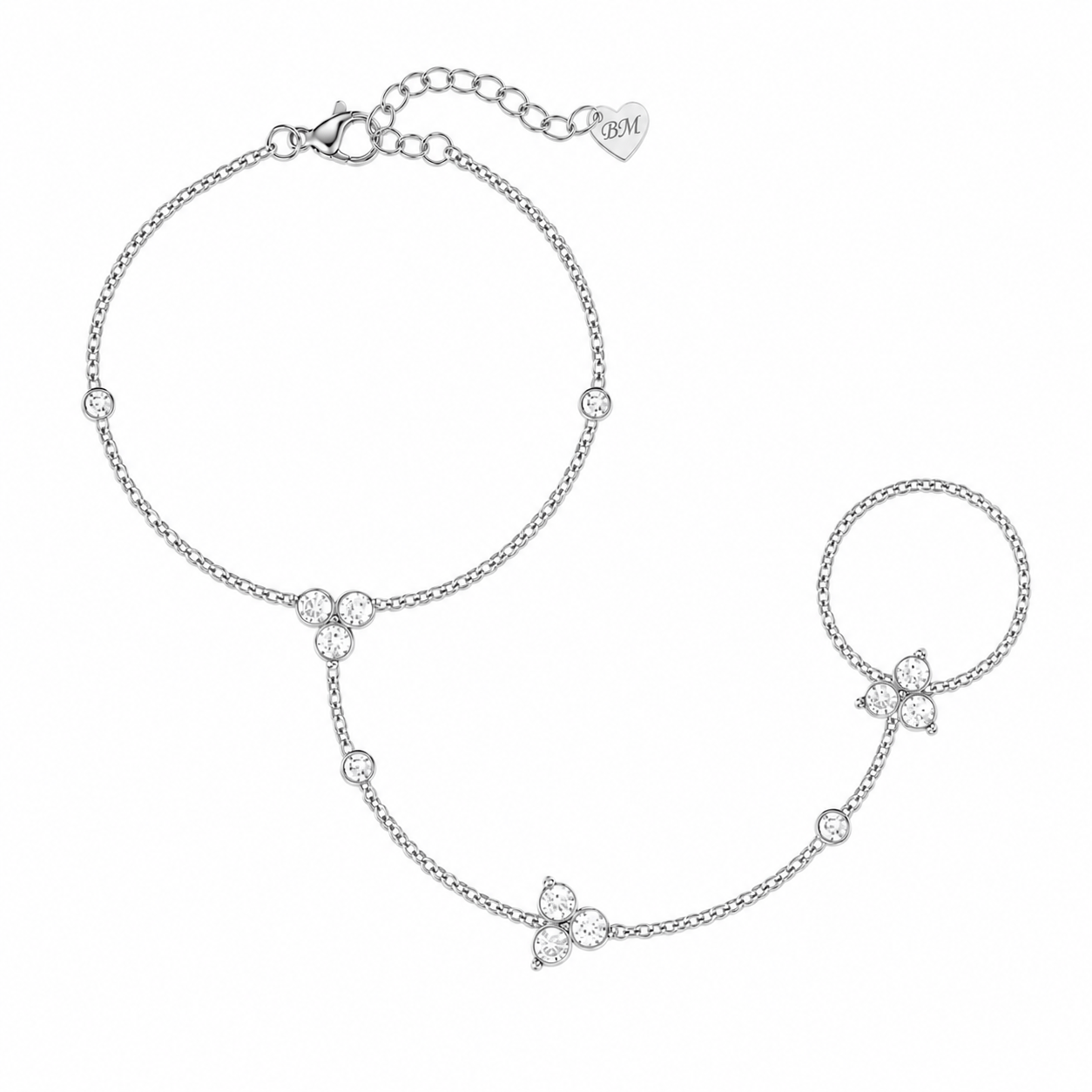 Bohomoon Stainless Steel Claudia Hand Chain Bracelet