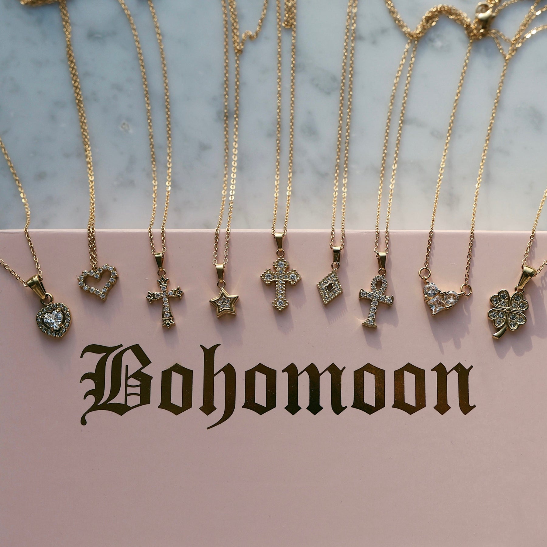 BohoMoon Stainless Steel Clover Necklace