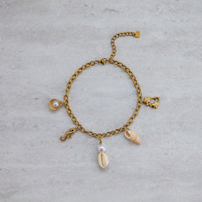 Bohomoon Stainless Steel Coast Pearl Anklet