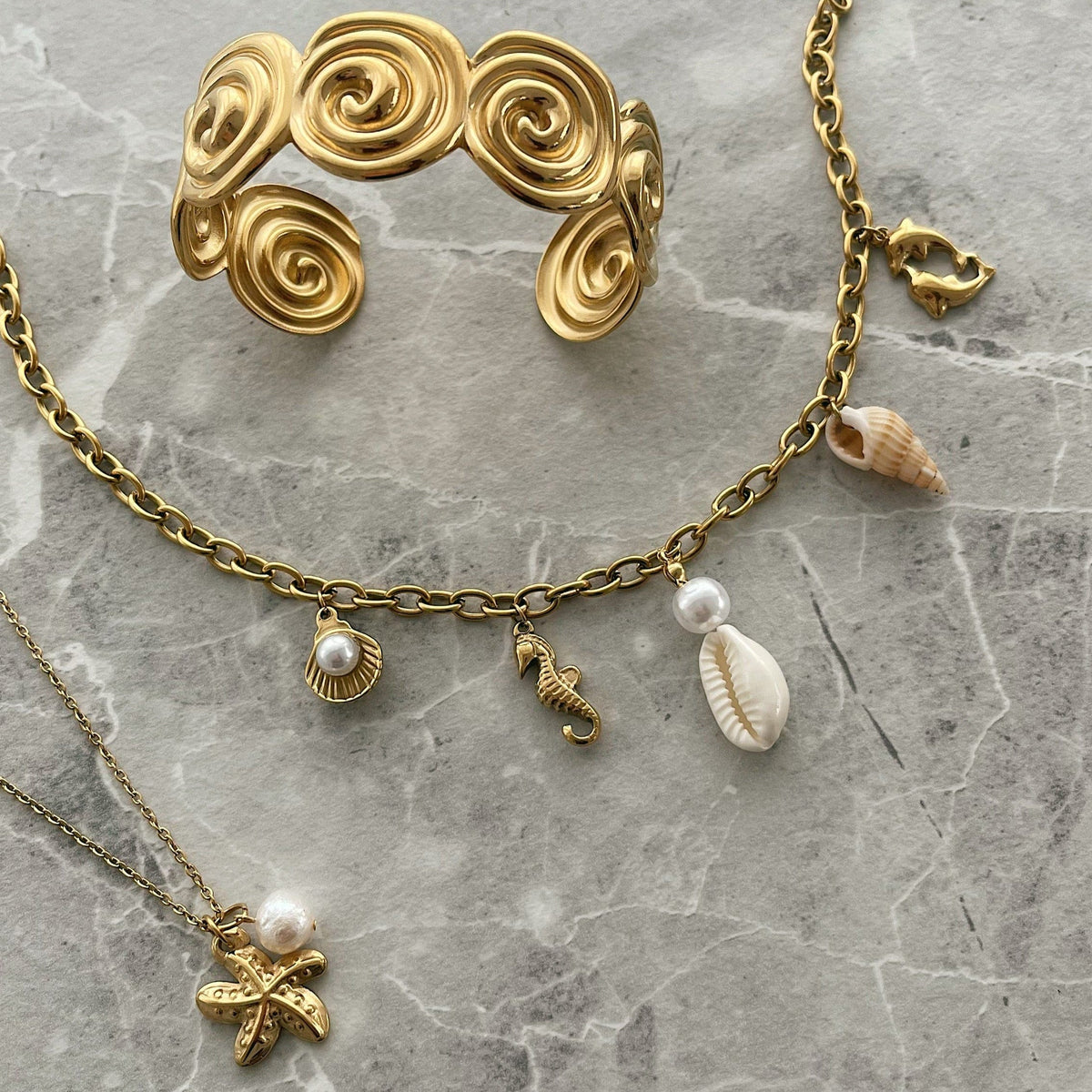 Bohomoon Stainless Steel Coast Pearl Necklace