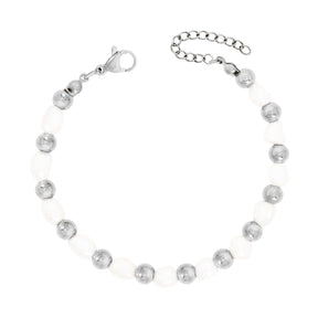 BohoMoon Stainless Steel Cody Pearl Bracelet Silver / White
