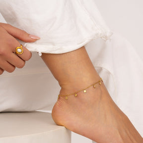 Bohomoon Stainless Steel Coin Anklet