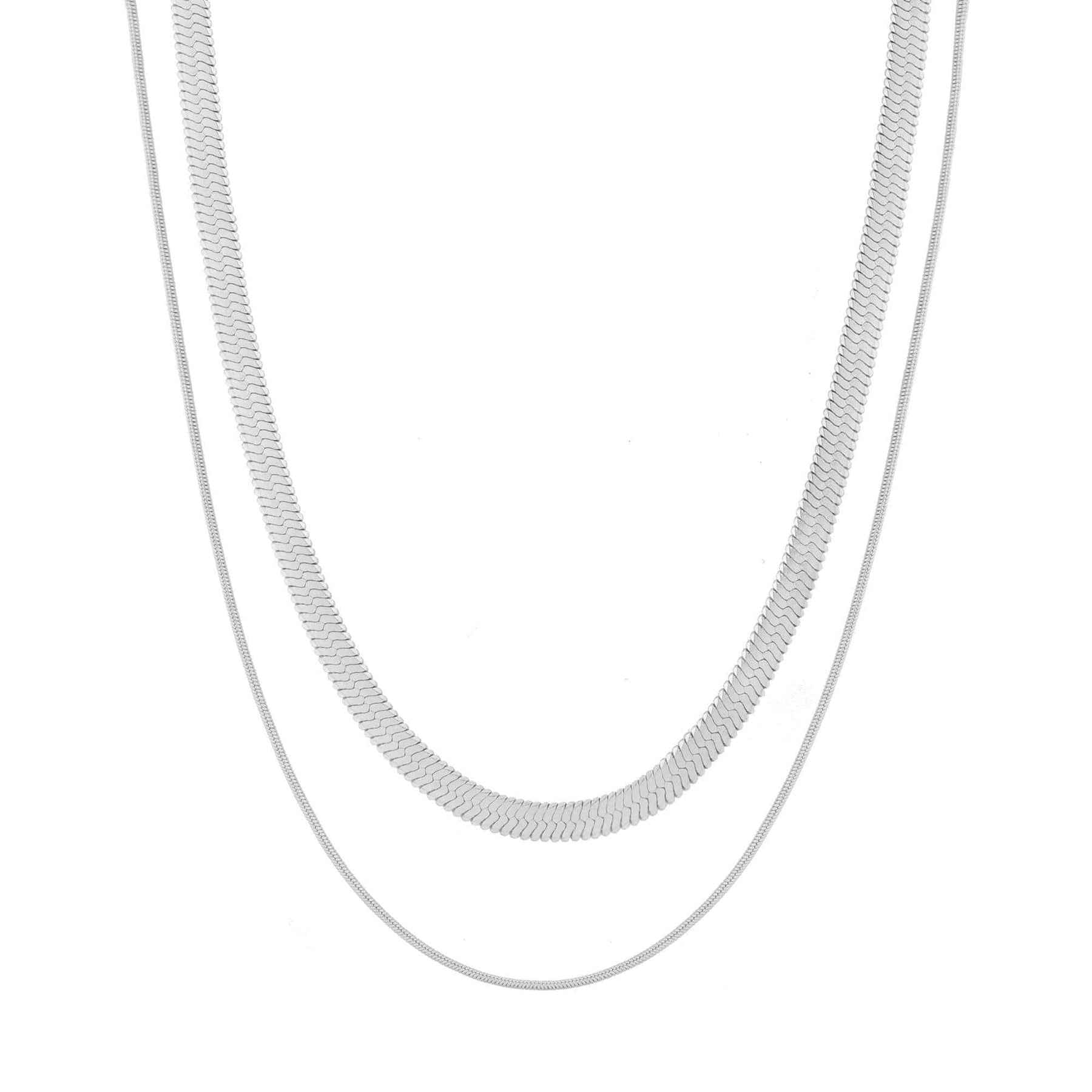 BohoMoon Stainless Steel Colette Layered Necklace Silver
