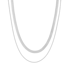BohoMoon Stainless Steel Colette Layered Necklace Silver
