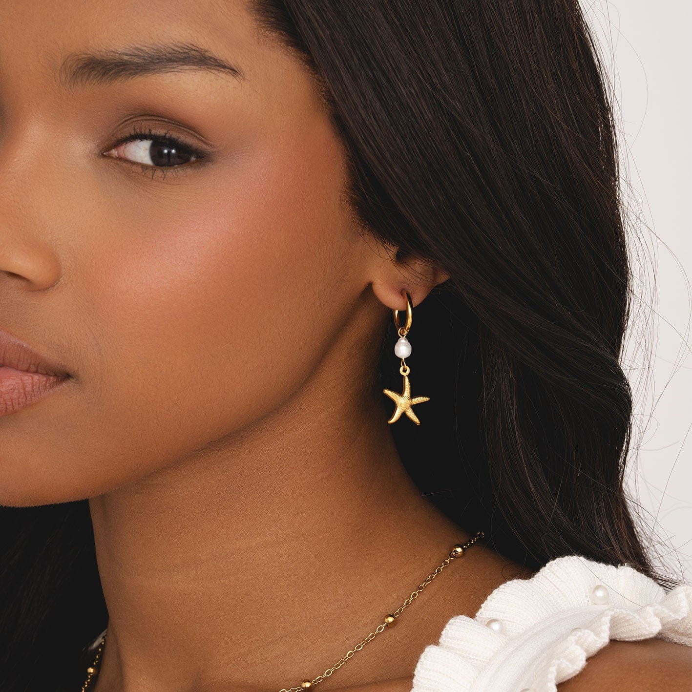 Bohomoon Stainless Steel Colleen Starfish Hoop Earrings