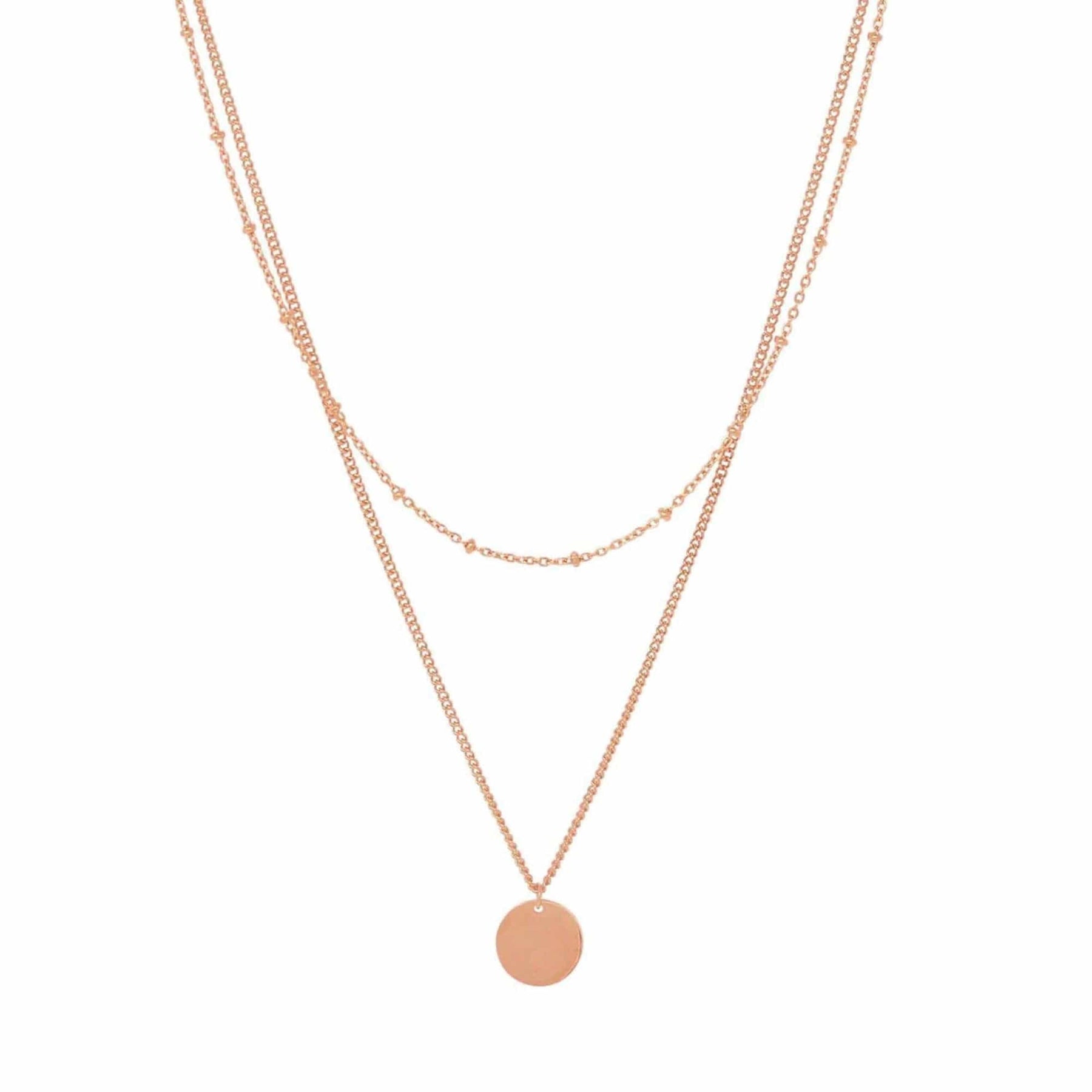 BohoMoon Stainless Steel Contemporary Layered Necklace Rose Gold