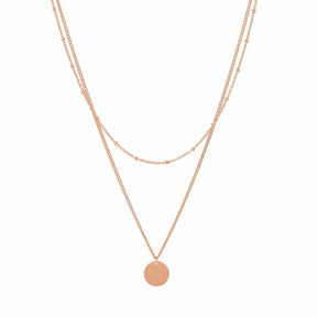 BohoMoon Stainless Steel Contemporary Layered Necklace Rose Gold