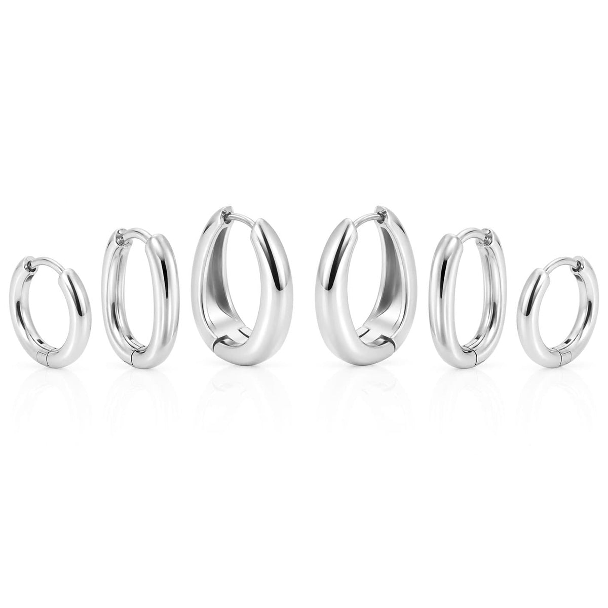 Bohomoon Stainless Steel Cool Girl Stack Earring Set