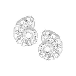 Bohomoon Stainless Steel Coral Shell Pearl Stud Earrings