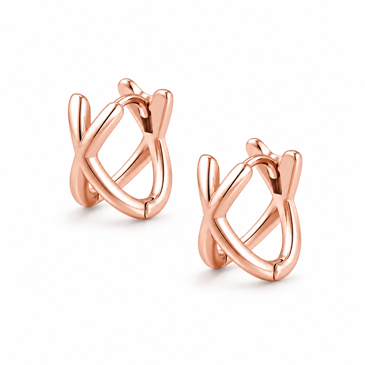 Bohomoon Stainless Steel Criss Cross Hoop Earrings