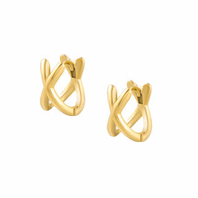 BohoMoon Stainless Steel Criss Cross Hoop Earrings Gold