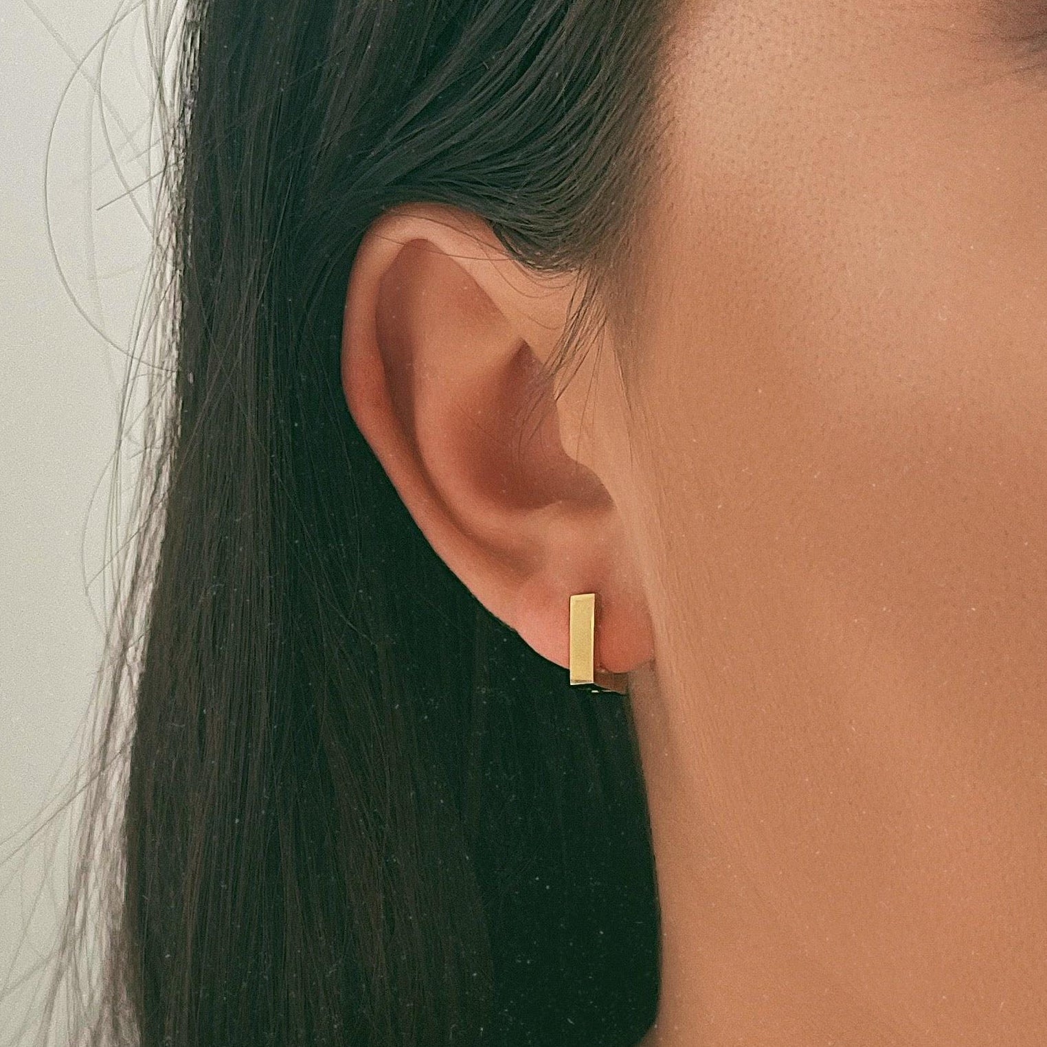 BohoMoon Stainless Steel Cubic Hoop Earrings