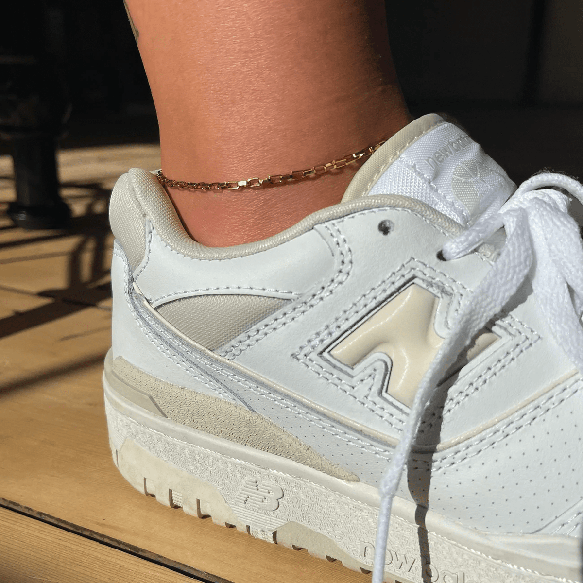 BohoMoon Stainless Steel Cubix Anklet Gold
