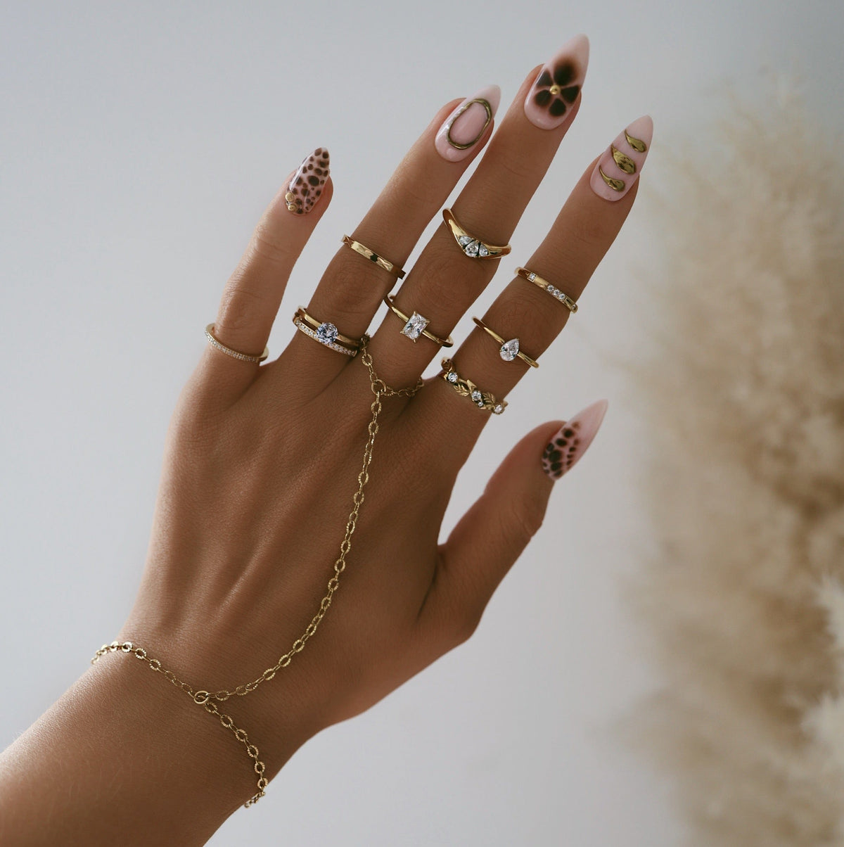 Bohomoon Stainless Steel Cult Hand Chain Bracelet