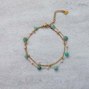Bohomoon Stainless Steel Cyan Anklet