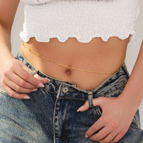 Bohomoon Stainless Steel Dainty Ball Belly Chain