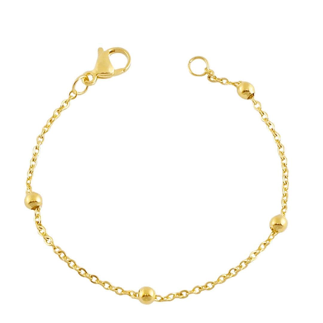 BohoMoon Stainless Steel Dainty Ball Bracelet Gold / Small