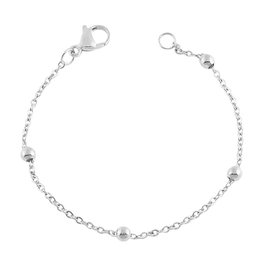 BohoMoon Stainless Steel Dainty Ball Bracelet Silver / Small