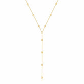 Bohomoon Stainless Steel Dainty Ball Lariat Necklace