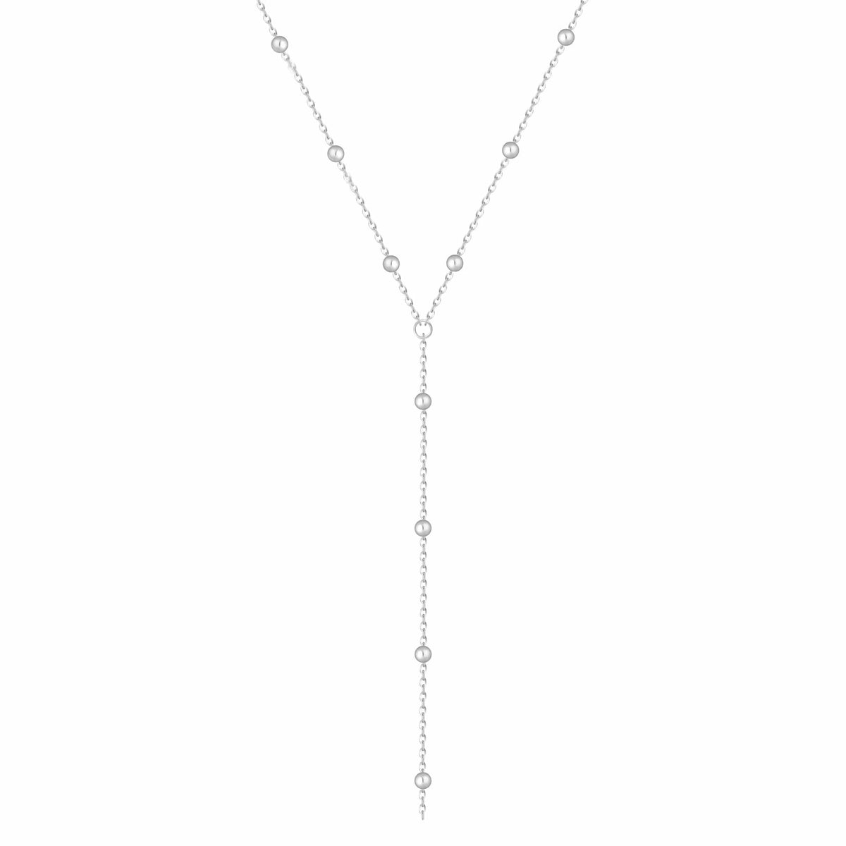 Bohomoon Stainless Steel Dainty Ball Lariat Necklace