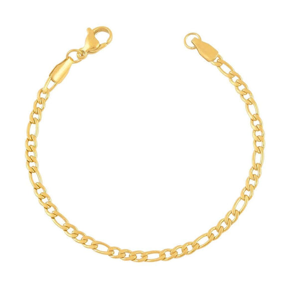 BohoMoon Stainless Steel Dainty Figaro Bracelet Gold / Large