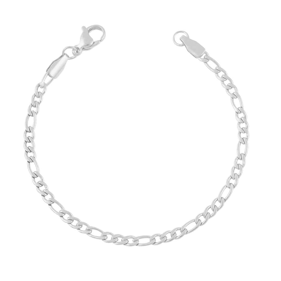 BohoMoon Stainless Steel Dainty Figaro Bracelet Silver / Large