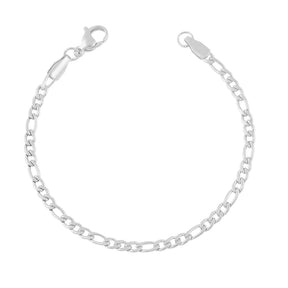 BohoMoon Stainless Steel Dainty Figaro Bracelet Silver / Large