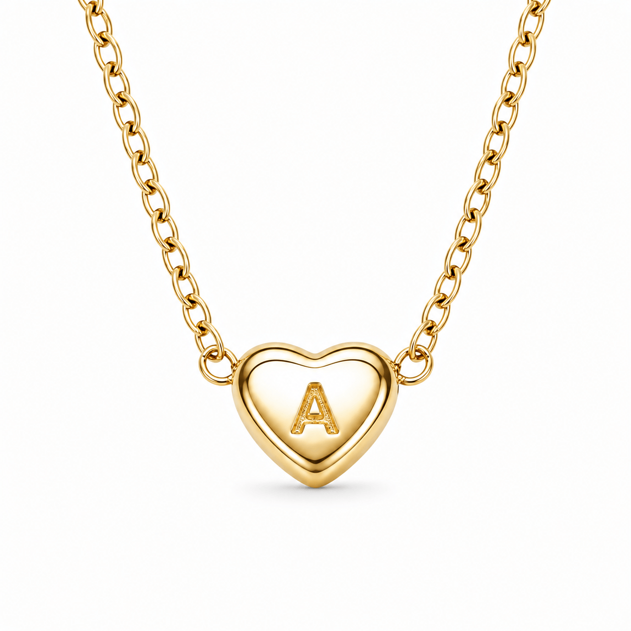 Dainty Heart Initial Necklace