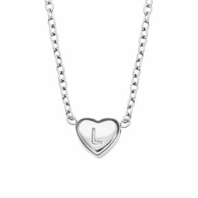 BohoMoon Stainless Steel Dainty Heart Initial Necklace