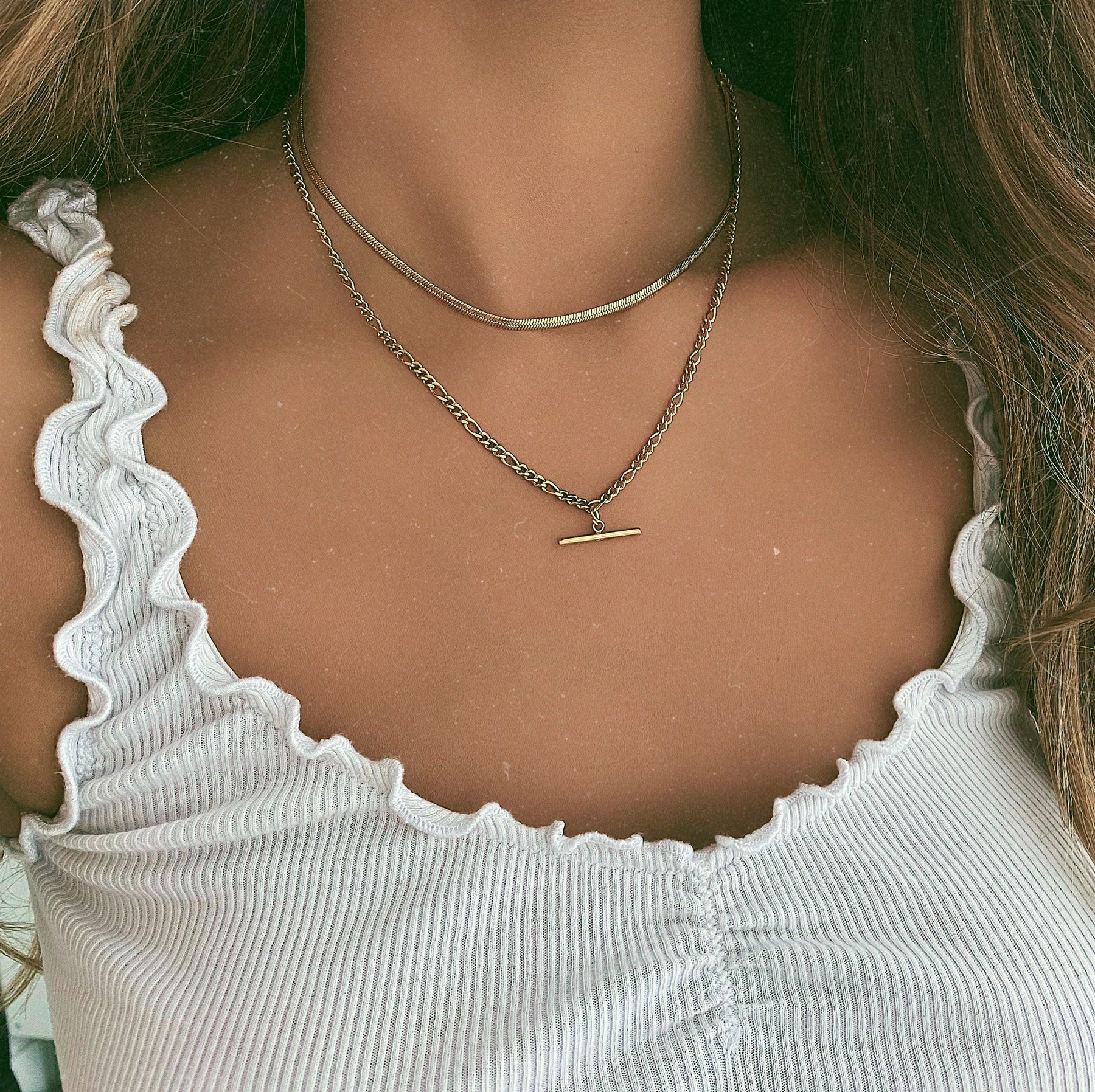 BohoMoon Stainless Steel Dainty Herringbone Choker / Necklace